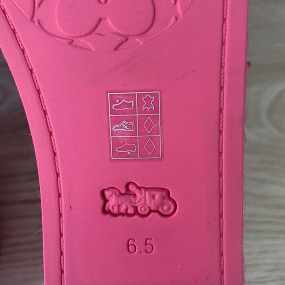 Coach Carley Leather Espadrilles Petunia Pink Coach Logo Slip Ons NWT - Picture 3 of 8